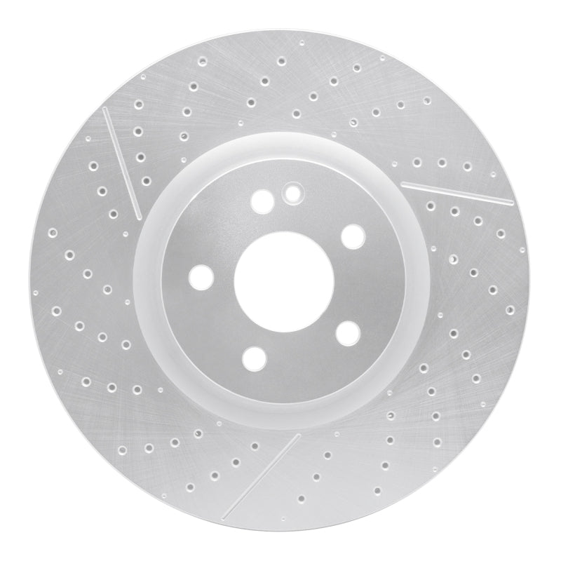 R1 Concepts 14-19 Mercedes-Benz GLA45 AMG Front Drilled & Slotted Silver Brake Rotor