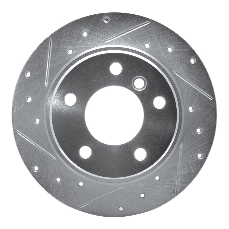 R1 Concepts 91-99 BMW 323I Rear Left Drilled & Slotted Silver Brake Rotor