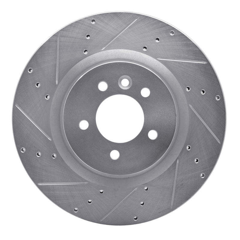 R1 Concepts 06-17 Land Rover Discovery Front Left Drilled & Slotted Silver Brake Rotor
