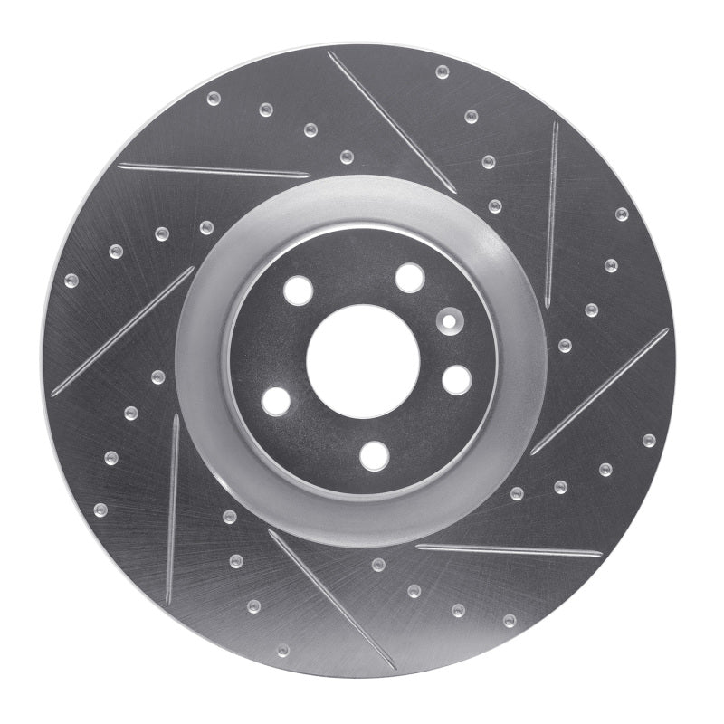 R1 Concepts 16-26 Volvo XC90 Front Right Drilled & Slotted Silver Brake Rotor
