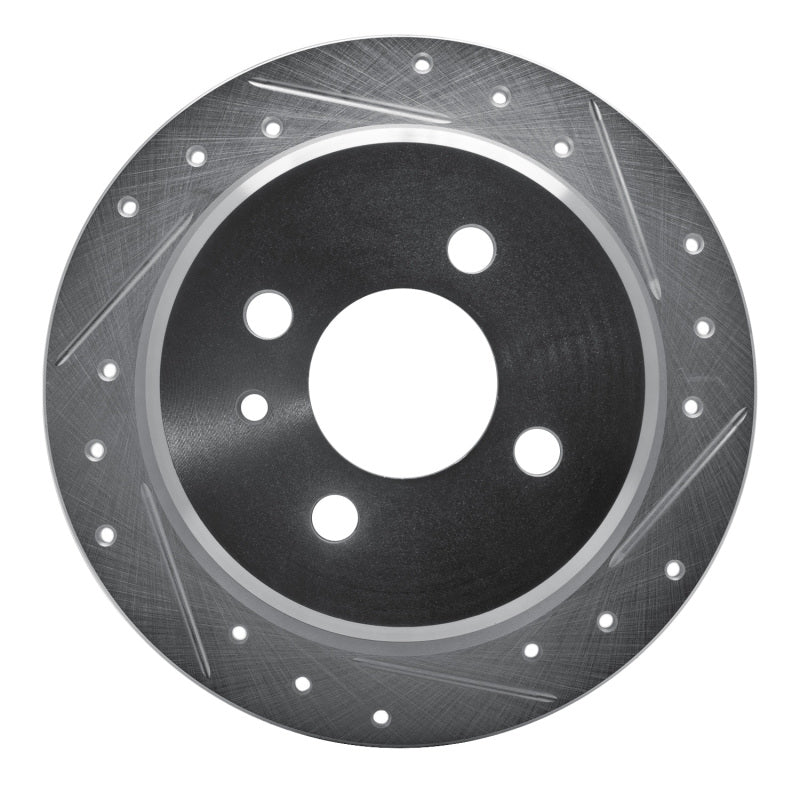 R1 Concepts 88-90 BMW 325IX Rear Right Drilled & Slotted Silver Brake Rotor