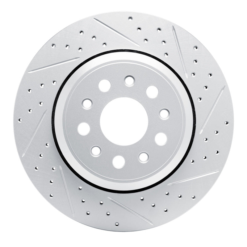 R1 Concepts 14-16 Maserati Ghibli Rear Right Drilled & Slotted Geo-Carbon Rotor