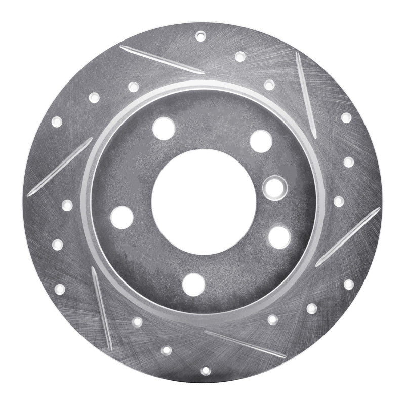 R1 Concepts 03-06 BMW Z4 Rear Right Drilled & Slotted Silver Brake Rotor