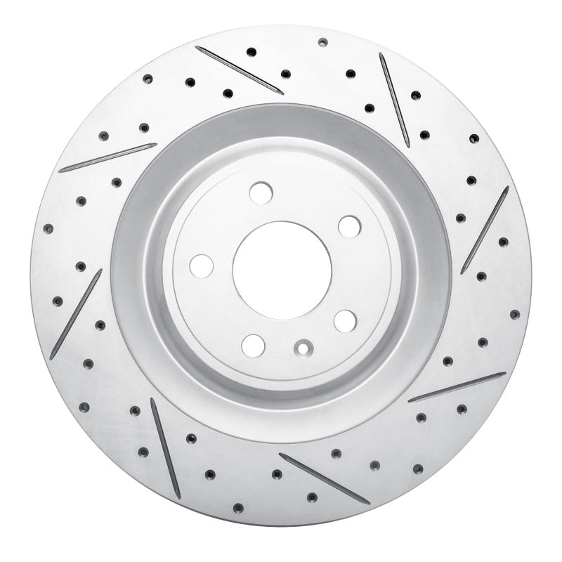 R1 Concepts 15-18 Porsche Macan Rear Right Drilled & Slotted Geo-Carbon Rotor