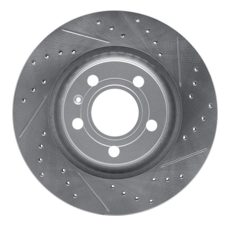 R1 Concepts 04-09 Audi S4 Rear Right Drilled & Slotted Geo-Carbon Rotor