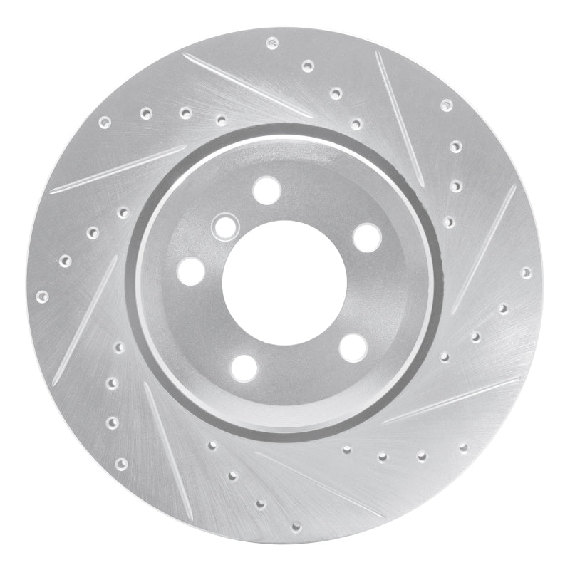 R1 Concepts 02-05 BMW 760I Rear Right Drilled & Slotted Silver Brake Rotor