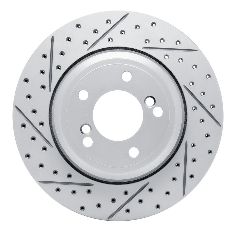R1 Concepts 00-06 BMW M3 Rear Left Drilled & Slotted Geo-Carbon Rotor