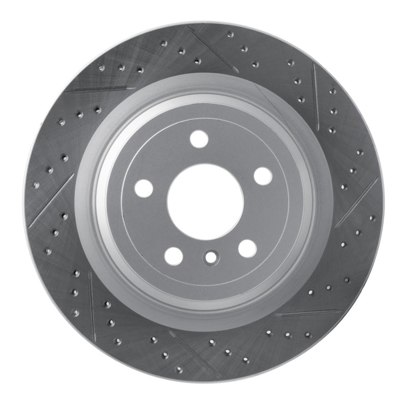 R1 Concepts 12-19 Mercedes-Benz Gle43 AMG Rear Right Drilled & Slotted Geo-Carbon Rotor