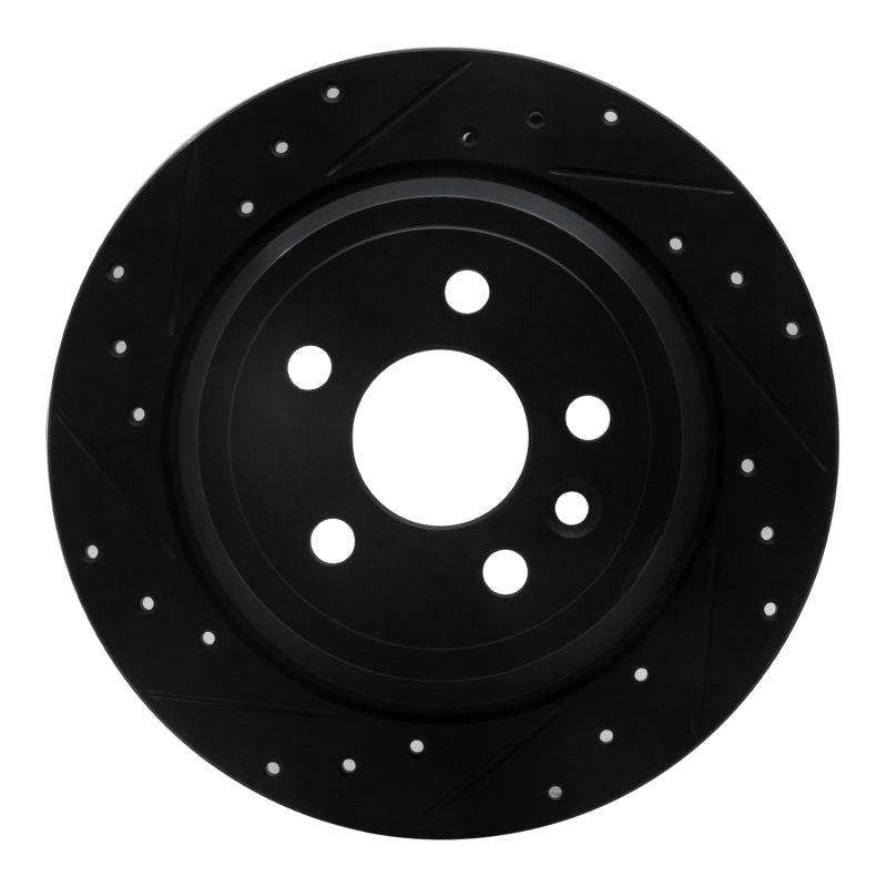 R1 Concepts 13-15 Land Rover LR2 Rear Left Drilled & Slotted Black Brake Rotor