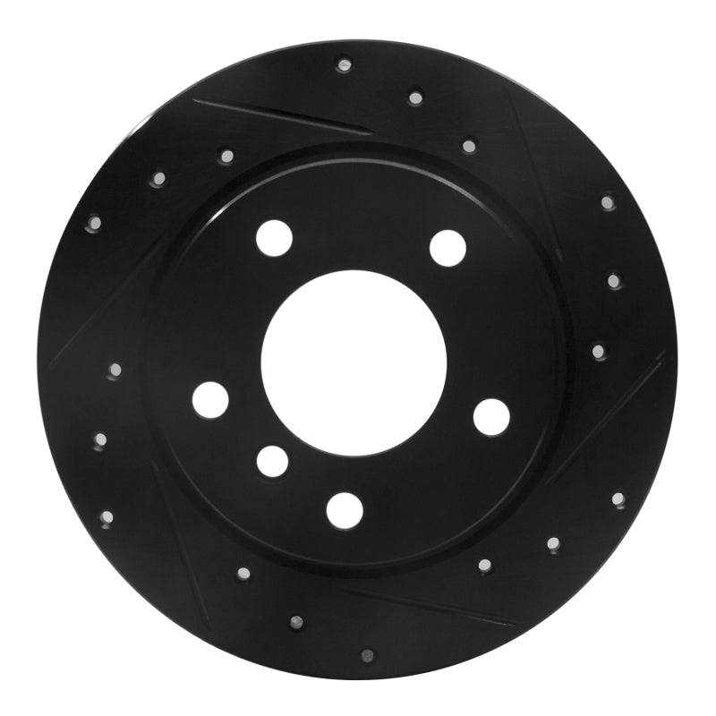 R1 Concepts 91-99 BMW 323I Rear Right Drilled & Slotted Black Brake Rotor