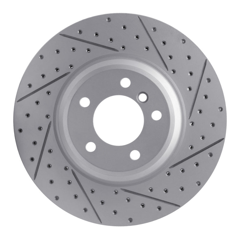R1 Concepts 07-15 BMW 335I Front Right Drilled & Slotted Geo-Carbon Rotor