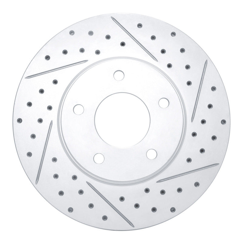 R1 Concepts 97-03 Jaguar Vanden Plas Front Right Drilled & Slotted Geo-Carbon Rotor