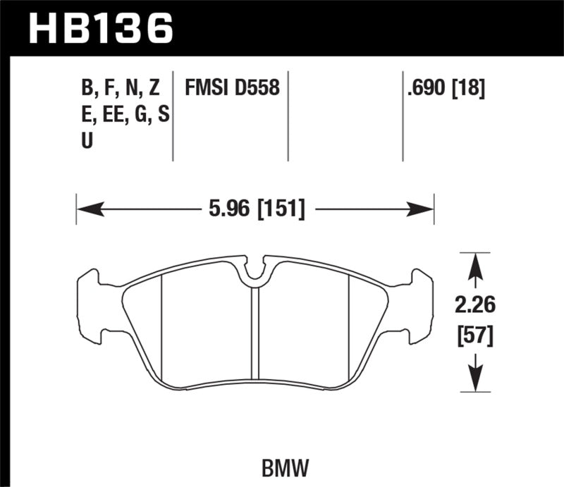 Hawk Performance 01-06 BMW 325CI L6-2.5L DTC-70 Race Front Brake Pads