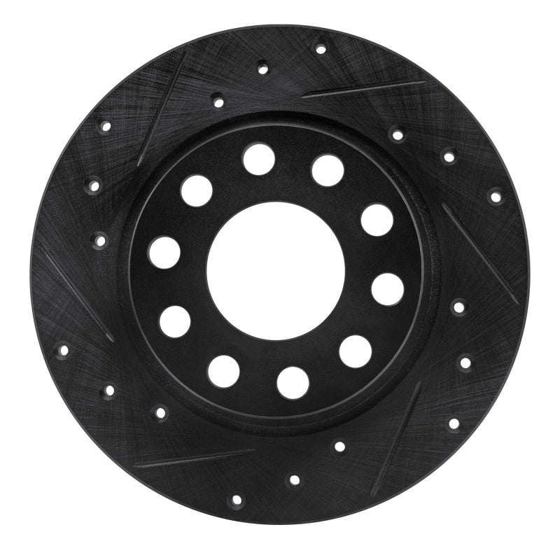 R1 Concepts 00-08 Audi A4 (USA/Canada) Rear Left Drilled & Slotted Black Brake Rotor