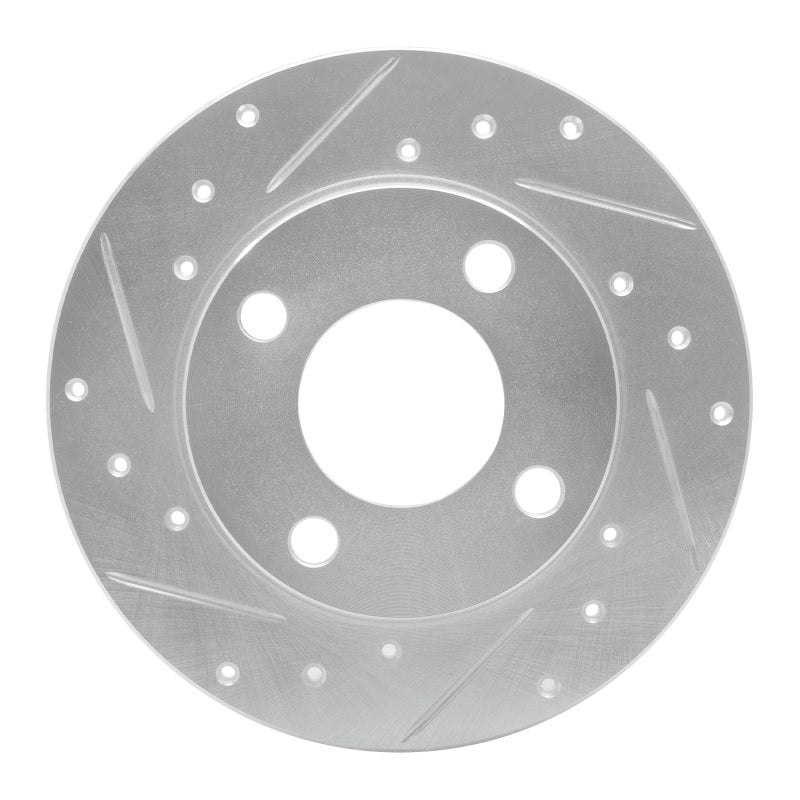 R1 Concepts 84-95 Audi 4000 Quattro Rear Left Drilled & Slotted Silver Brake Rotor