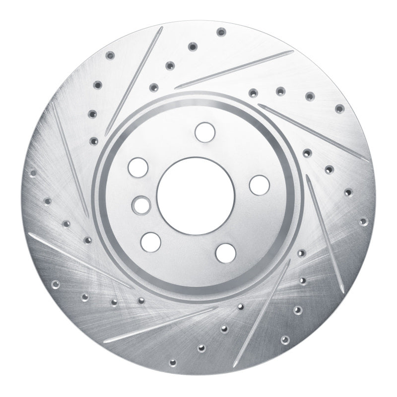 R1 Concepts 18-25 BMW Z4 Front Left Drilled & Slotted Silver Brake Rotor