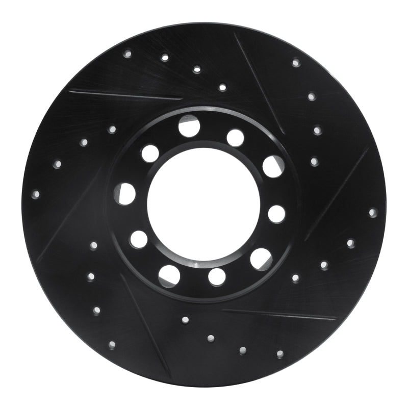 R1 Concepts 73-85 Mercedes-Benz 230 Front Right Drilled & Slotted Black Brake Rotor