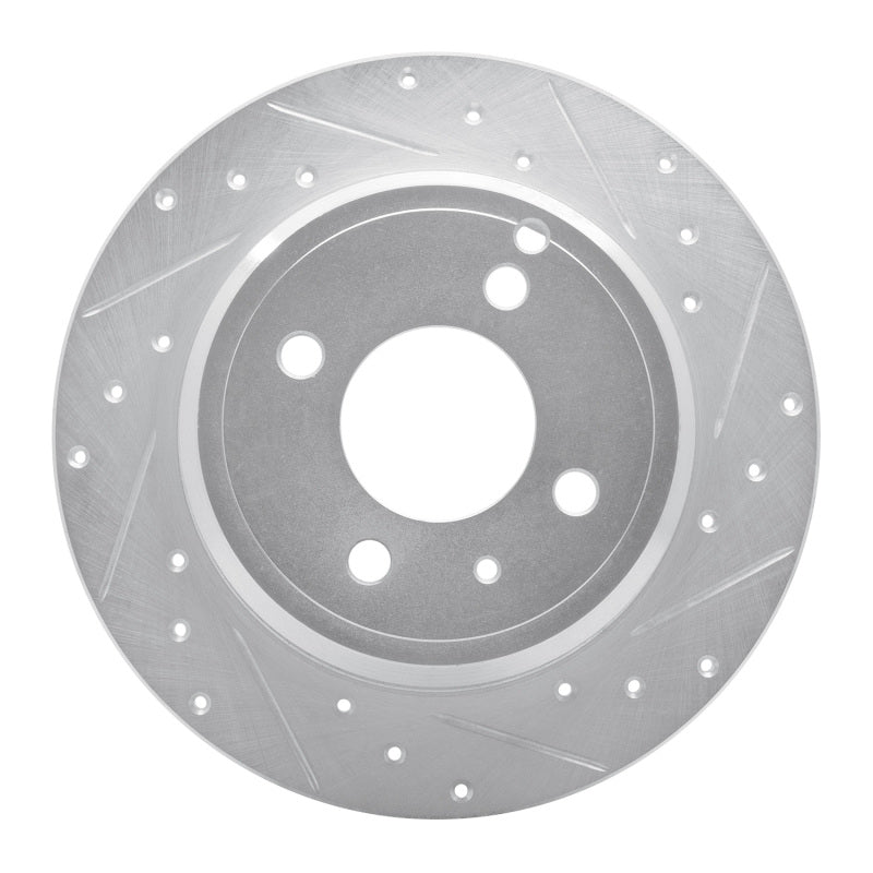 R1 Concepts 93-95 Volvo 850 Rear Right Drilled & Slotted Silver Brake Rotor