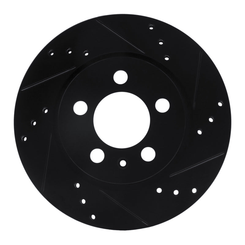 R1 Concepts 00-06 Audi TT Quattro Rear Right Drilled & Slotted Black Brake Rotor