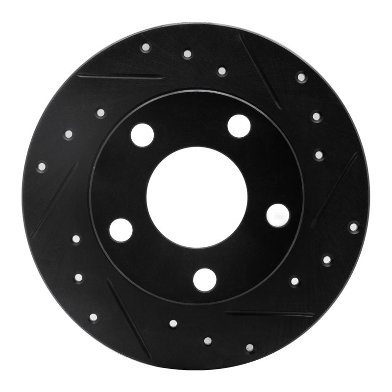 R1 Concepts 98-01 Audi A6 Quattro Rear Right Drilled & Slotted Black Brake Rotor