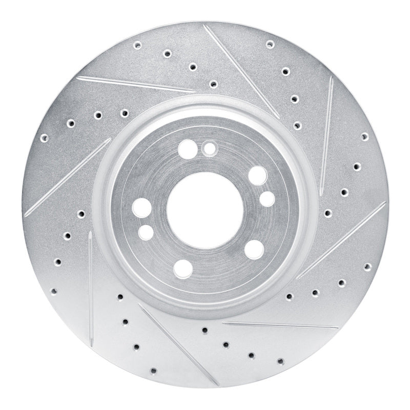 R1 Concepts 20-25 Mercedes-Benz GLE350 Front Right Drilled & Slotted Silver Brake Rotor