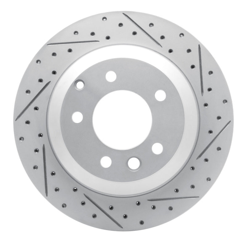R1 Concepts 03-18 Audi Q7 Rear Right Drilled & Slotted Geo-Carbon Rotor
