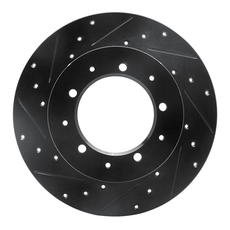 R1 Concepts 74-16 Land Rover Range Rover Rear Left Drilled & Slotted Black Brake Rotor