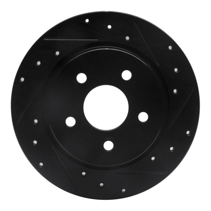 R1 Concepts 06-12 Mercedes-Benz R320 Rear Right Drilled & Slotted Black Brake Rotor