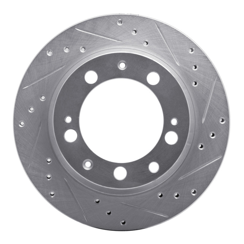 R1 Concepts 87-89 Porsche 944 Except Turbo Rear Right Drilled & Slotted Silver Brake Rotor