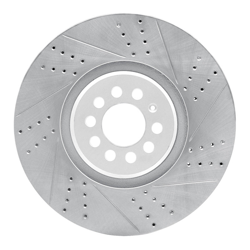 R1 Concepts 04-06 Audi Tt Quattro Right Front Drilled & Slotted Geo-Carbon Rotor