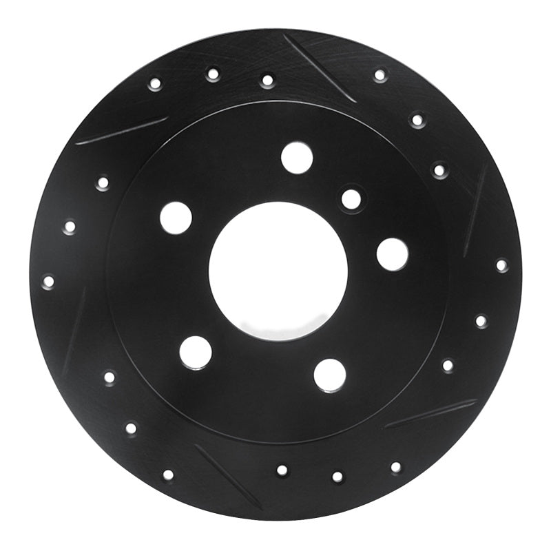 R1 Concepts 06-11 Mercedes-Benz B200 Rear Right Drilled & Slotted Black Brake Rotor