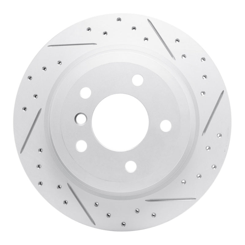 R1 Concepts 09-16 BMW Z4 Rear Right Drilled & Slotted Geo-Carbon Rotor