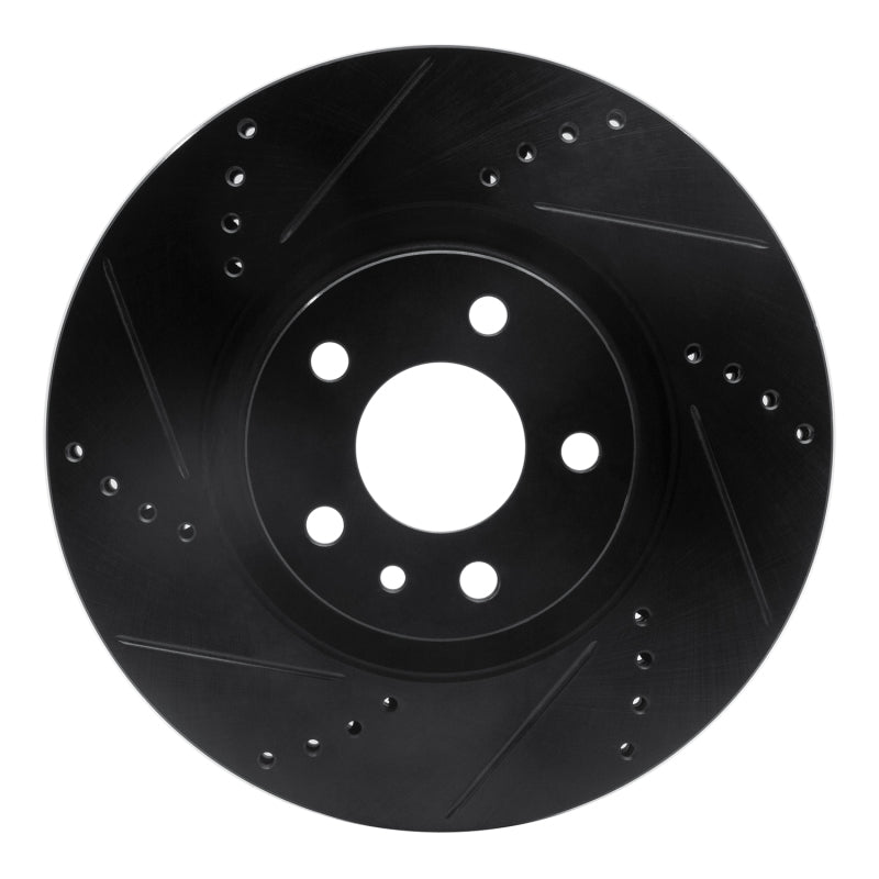 R1 Concepts 91-20 Alfa Romeo 164 Front Left Drilled & Slotted Black Brake Rotor