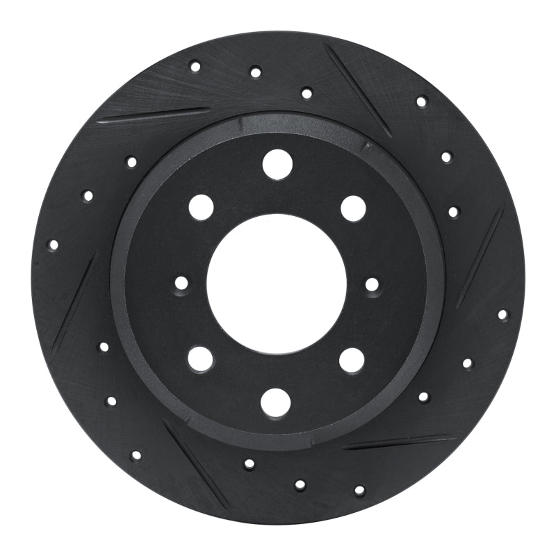 R1 Concepts 64-94 Alfa Romeo GTZ Rear Right Drilled & Slotted Black Brake Rotor