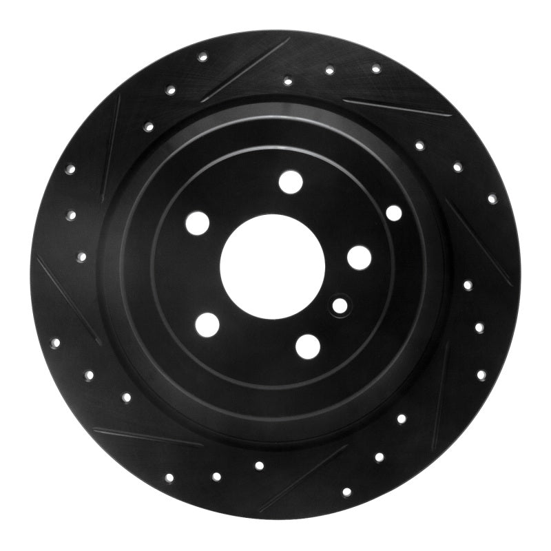 R1 Concepts 06-12 Mercedes-Benz R320 Rear Left Drilled & Slotted Black Brake Rotor