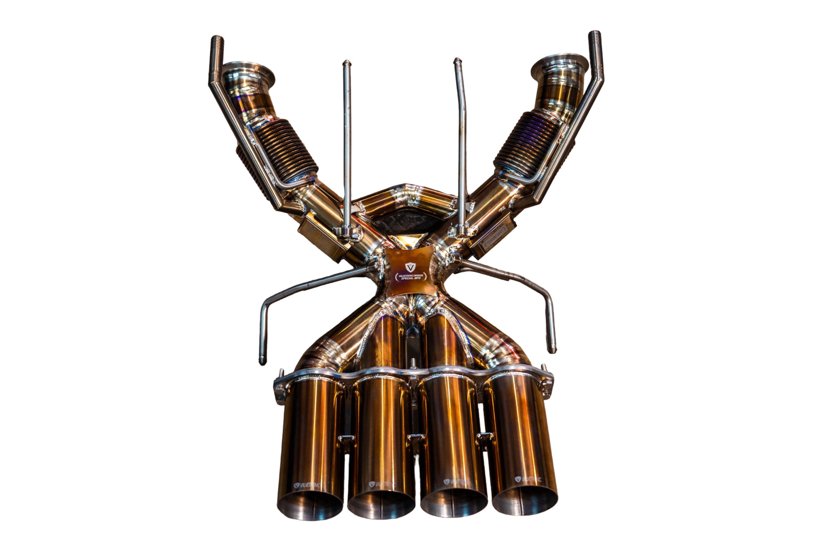 Valvetronic Designs - Maclaren 765LT 4.0L, F1 Catback Exhaust, Grade 5 Titanium Titanium 3.5 Inch Outlet Tips