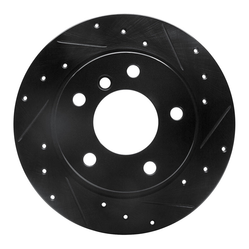 R1 Concepts 03-06 BMW Z4 Rear Right Drilled & Slotted Black Brake Rotor
