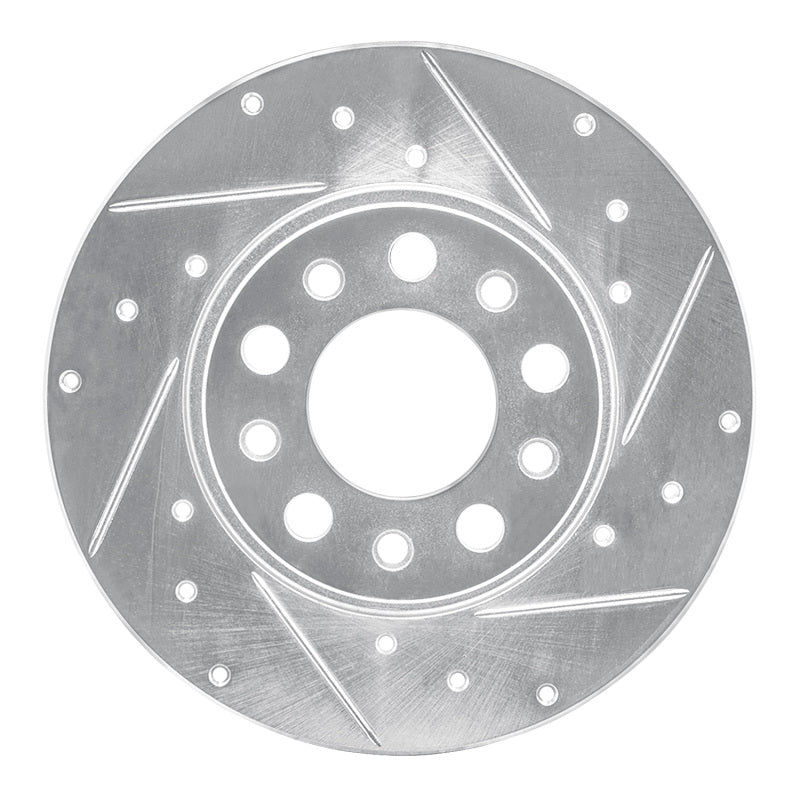 R1 Concepts 15-25 Alfa Romeo Tonale Rear Right Drilled & Slotted Silver Brake Rotor