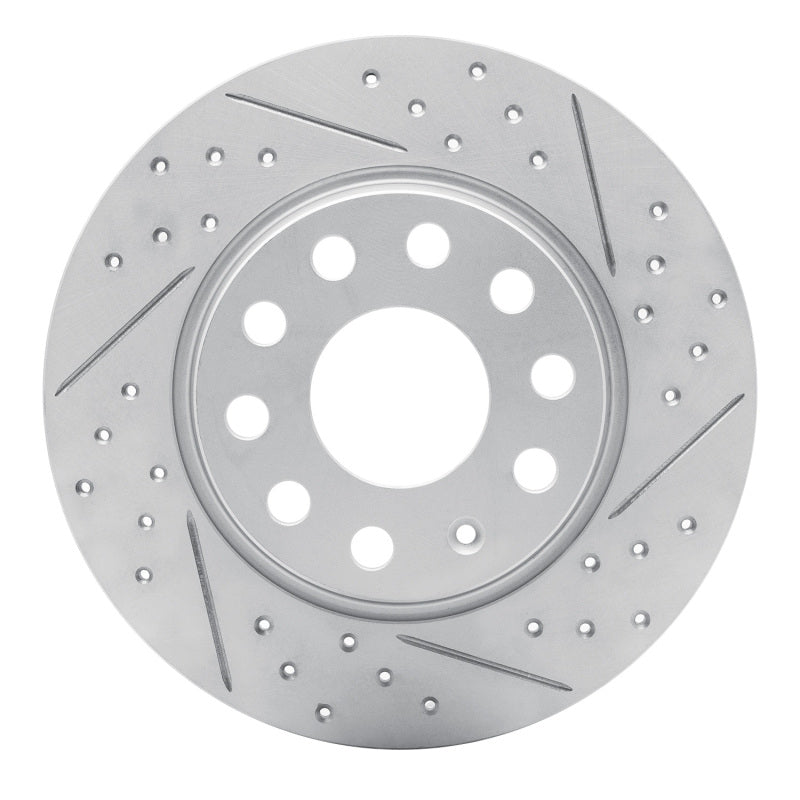 R1 Concepts 05-25 Audi A3 Sportback E-Tron Rear Right Drilled & Slotted Geo-Carbon Rotor