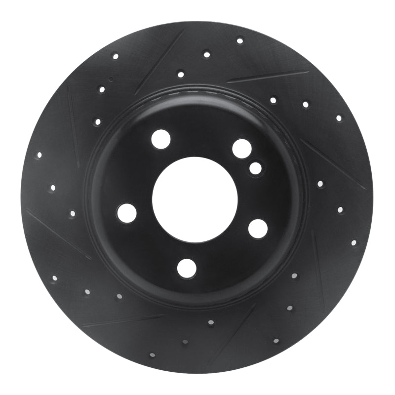 R1 Concepts 15-21 Mercedes-Benz C300 Coupe & Convertible Rear Left Drilled & Slotted Black Brake Rotor