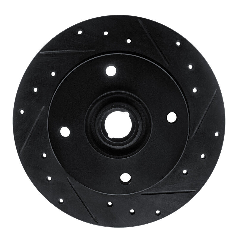 R1 Concepts 65-74 Volkswagen Karmann Ghia Front Right Drilled & Slotted Black Brake Rotor
