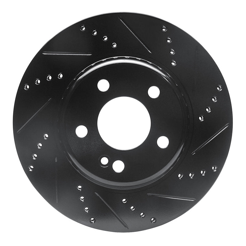 R1 Concepts 15-23 Mercedes-Benz C350E Rear Right Drilled & Slotted Black Brake Rotor