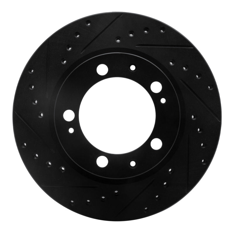 R1 Concepts 89-97 Porsche 911 Front Left Drilled & Slotted Black Brake Rotor