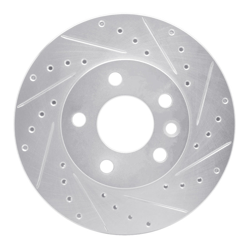 R1 Concepts 96-00 Volkswagen EuroVan Front Right Drilled & Slotted Silver Brake Rotor