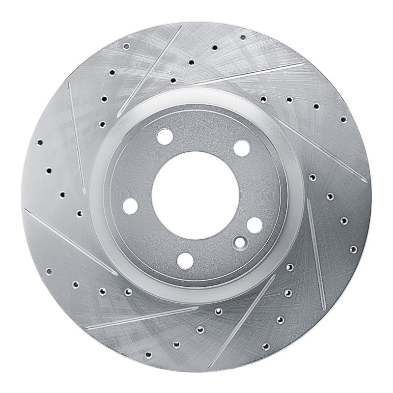R1 Concepts 19-25 Mercedes-Benz G550 Front Left Drilled & Slotted Silver Brake Rotor