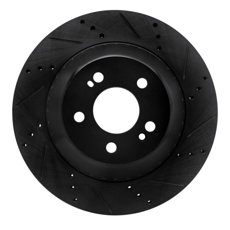 R1 Concepts 15-21 Mercedes-Benz S550 Rear Right Drilled & Slotted Black Brake Rotor