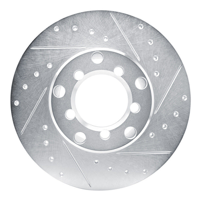 R1 Concepts 65-73 Mercedes-Benz 220 Front Right Drilled & Slotted Silver Brake Rotor