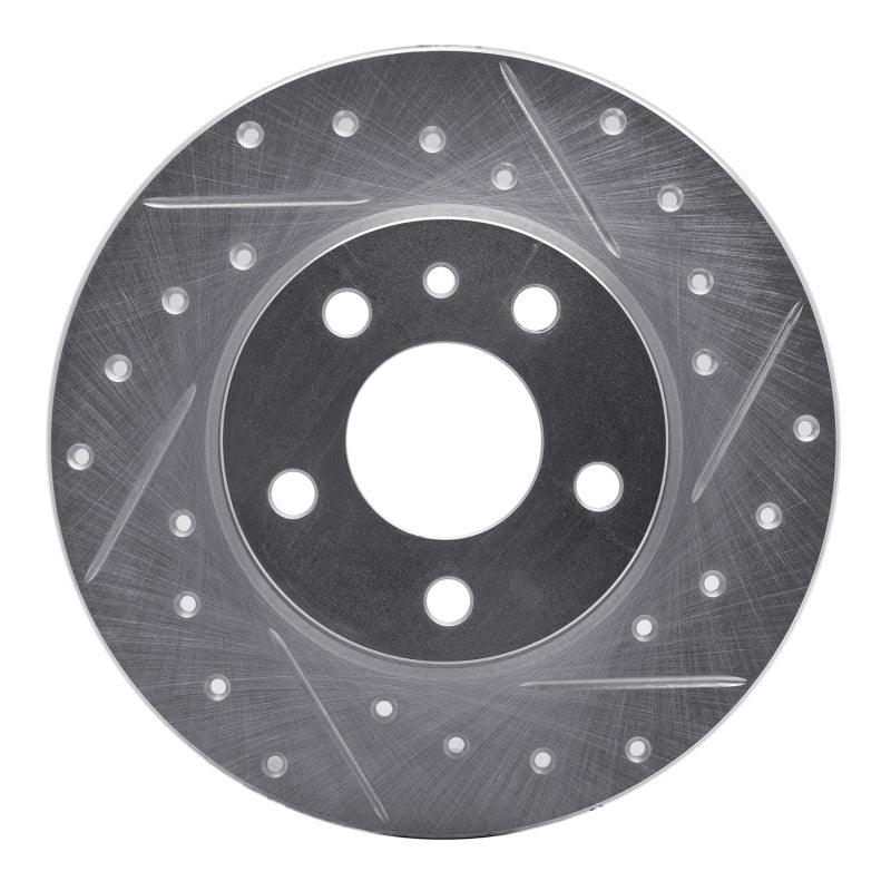 R1 Concepts 91-95 Alfa Romeo 164 Rear Right Drilled & Slotted Silver Brake Rotor