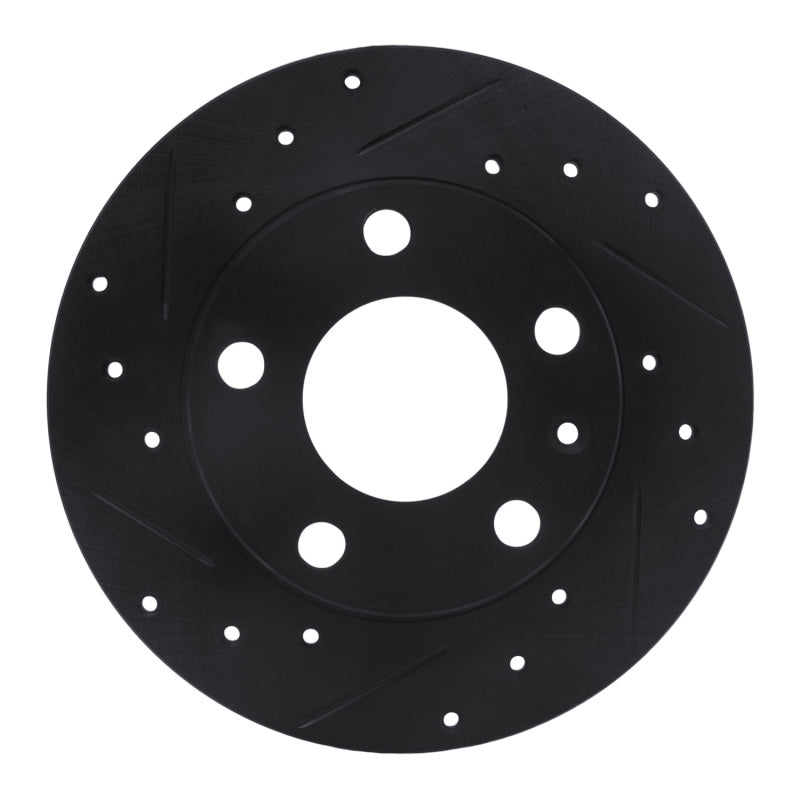 R1 Concepts 02-06 Audi A4 (USA/Canada) Rear Left Drilled & Slotted Black Brake Rotor