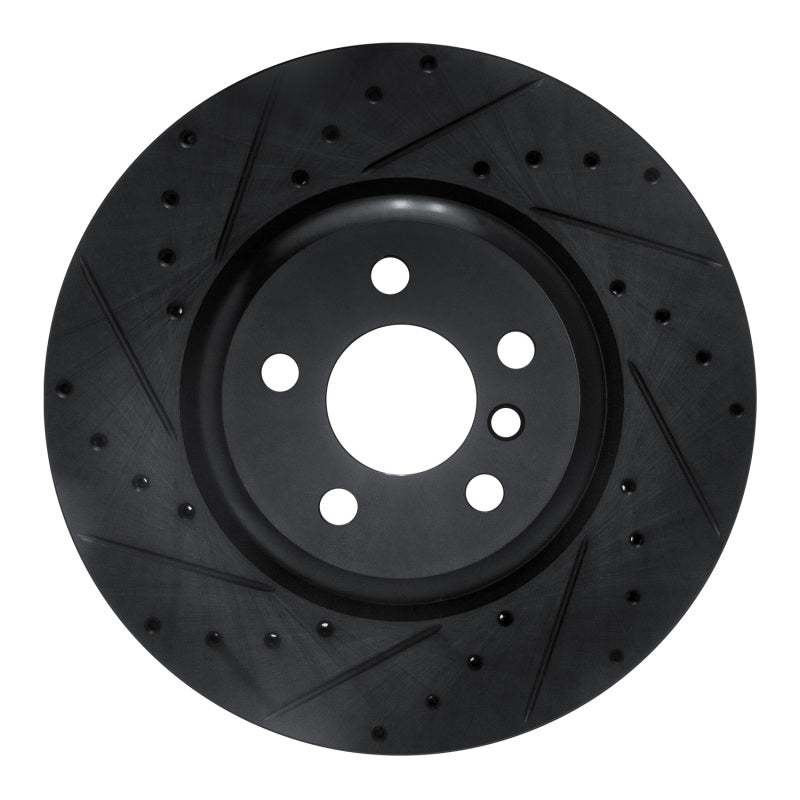 R1 Concepts 16-25 BMW 430I Rear Left Drilled & Slotted Black Brake Rotor
